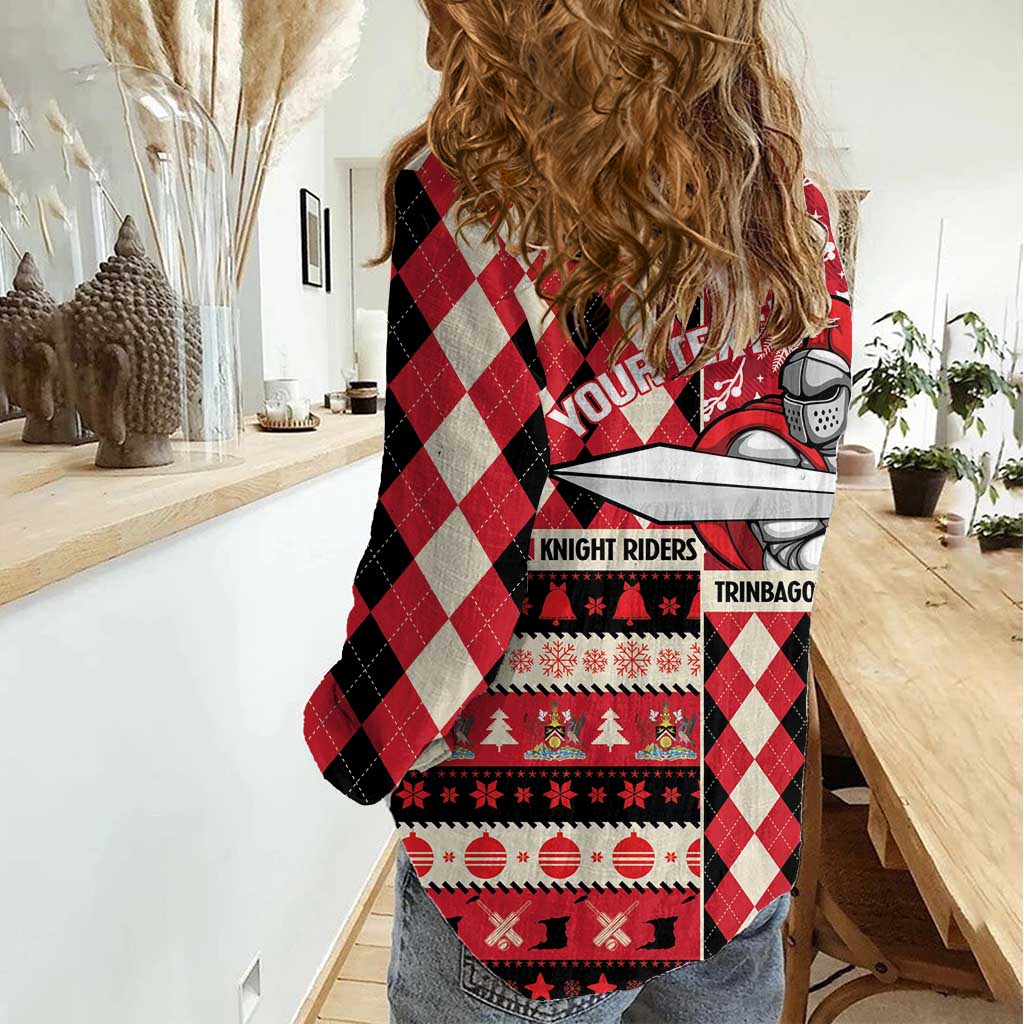 Personalized Trinbago Cricket Christmas Women Casual Shirt Merry Xmas Knight Riders - Wonder Print Shop