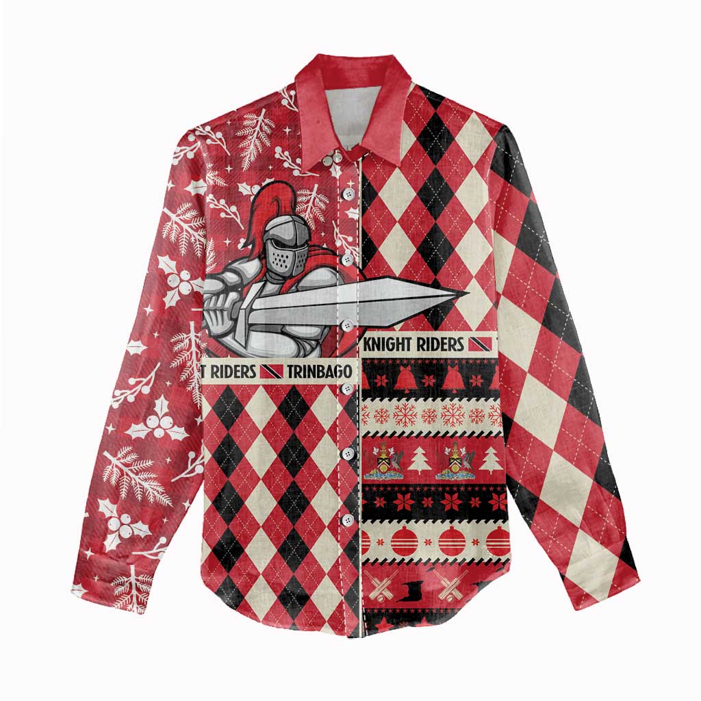 Personalized Trinbago Cricket Christmas Women Casual Shirt Merry Xmas Knight Riders - Wonder Print Shop