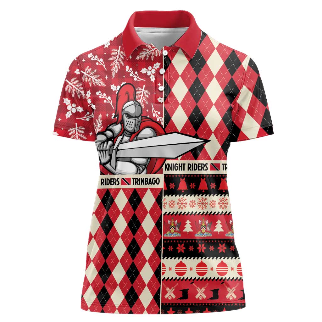 Personalized Trinbago Cricket Christmas Women Polo Shirt Merry Xmas Knight Riders - Wonder Print Shop