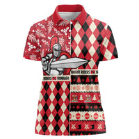 Personalized Trinbago Cricket Christmas Women Polo Shirt Merry Xmas Knight Riders - Wonder Print Shop