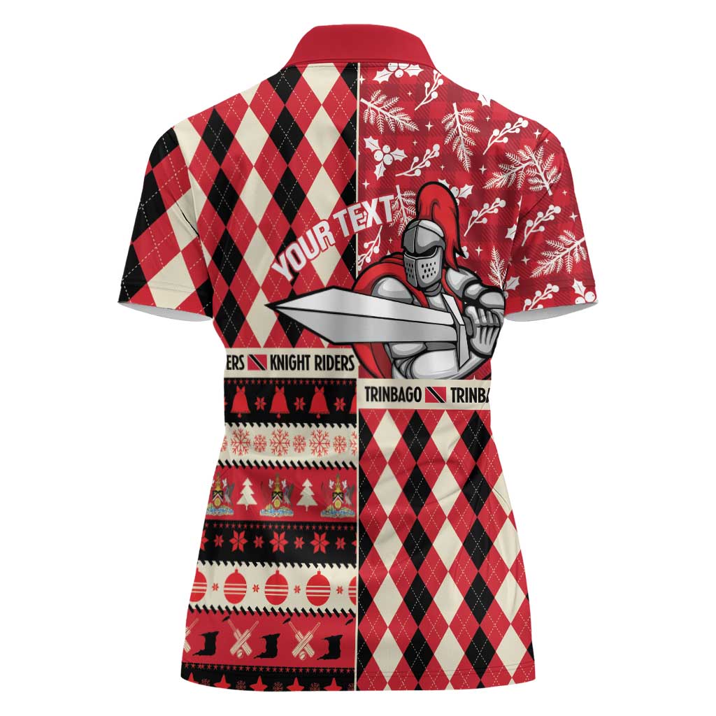 Personalized Trinbago Cricket Christmas Women Polo Shirt Merry Xmas Knight Riders - Wonder Print Shop