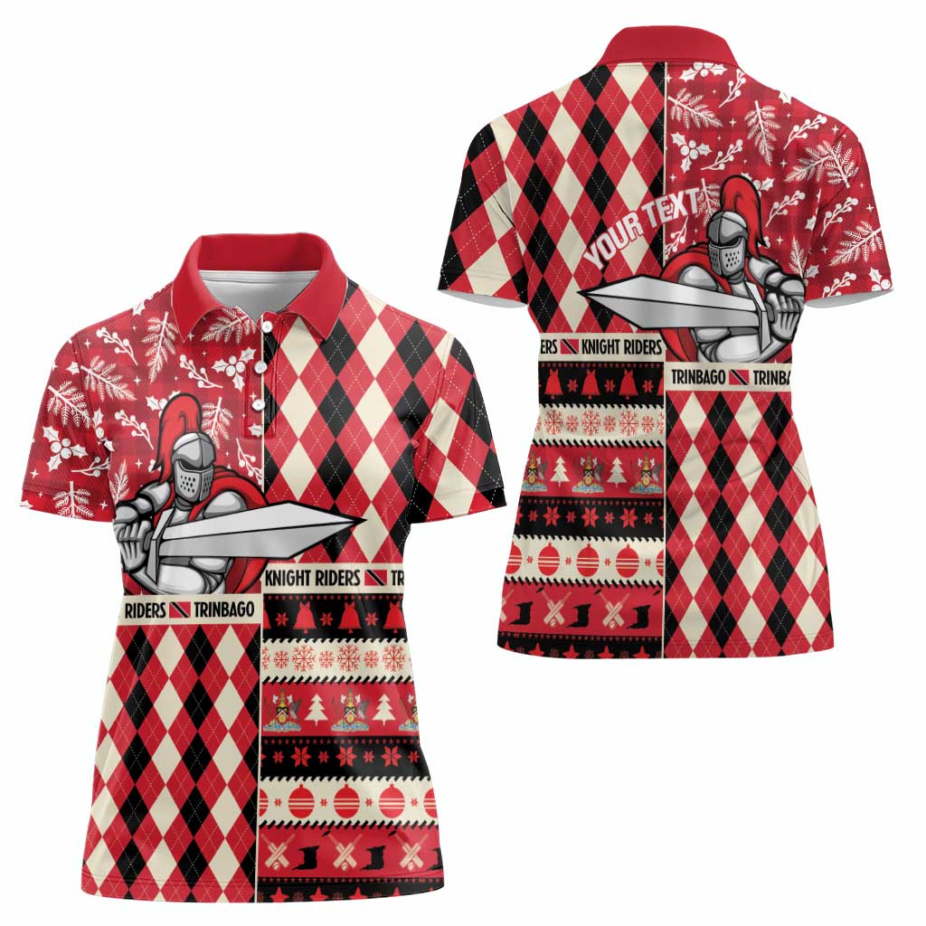 Personalized Trinbago Cricket Christmas Women Polo Shirt Merry Xmas Knight Riders - Wonder Print Shop