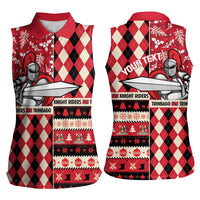 Personalized Trinbago Cricket Christmas Women Sleeveless Polo Shirt Merry Xmas Knight Riders - Wonder Print Shop