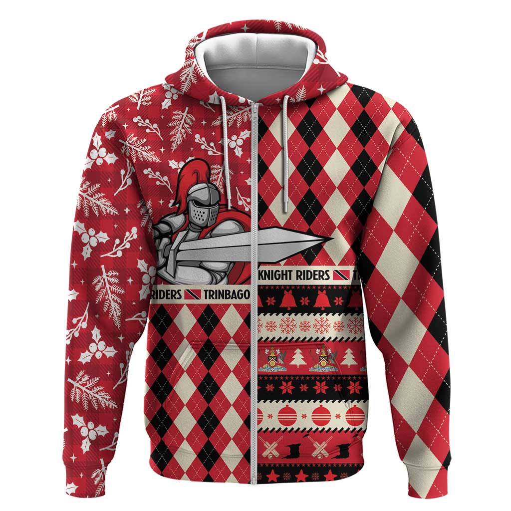 Personalized Trinbago Cricket Christmas Zip Hoodie Merry Xmas Knight Riders - Wonder Print Shop