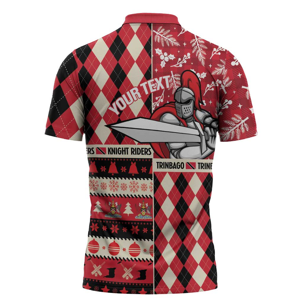 Personalized Trinbago Cricket Christmas Zipper Polo Shirt Merry Xmas Knight Riders - Wonder Print Shop