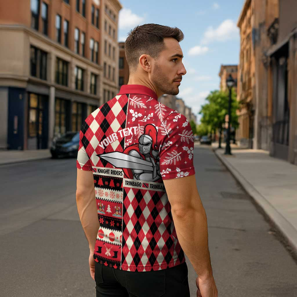 Personalized Trinbago Cricket Christmas Zipper Polo Shirt Merry Xmas Knight Riders - Wonder Print Shop