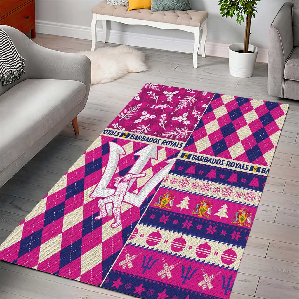 Barbados Cricket Christmas Area Rug Merry Xmas Royals - Wonder Print Shop
