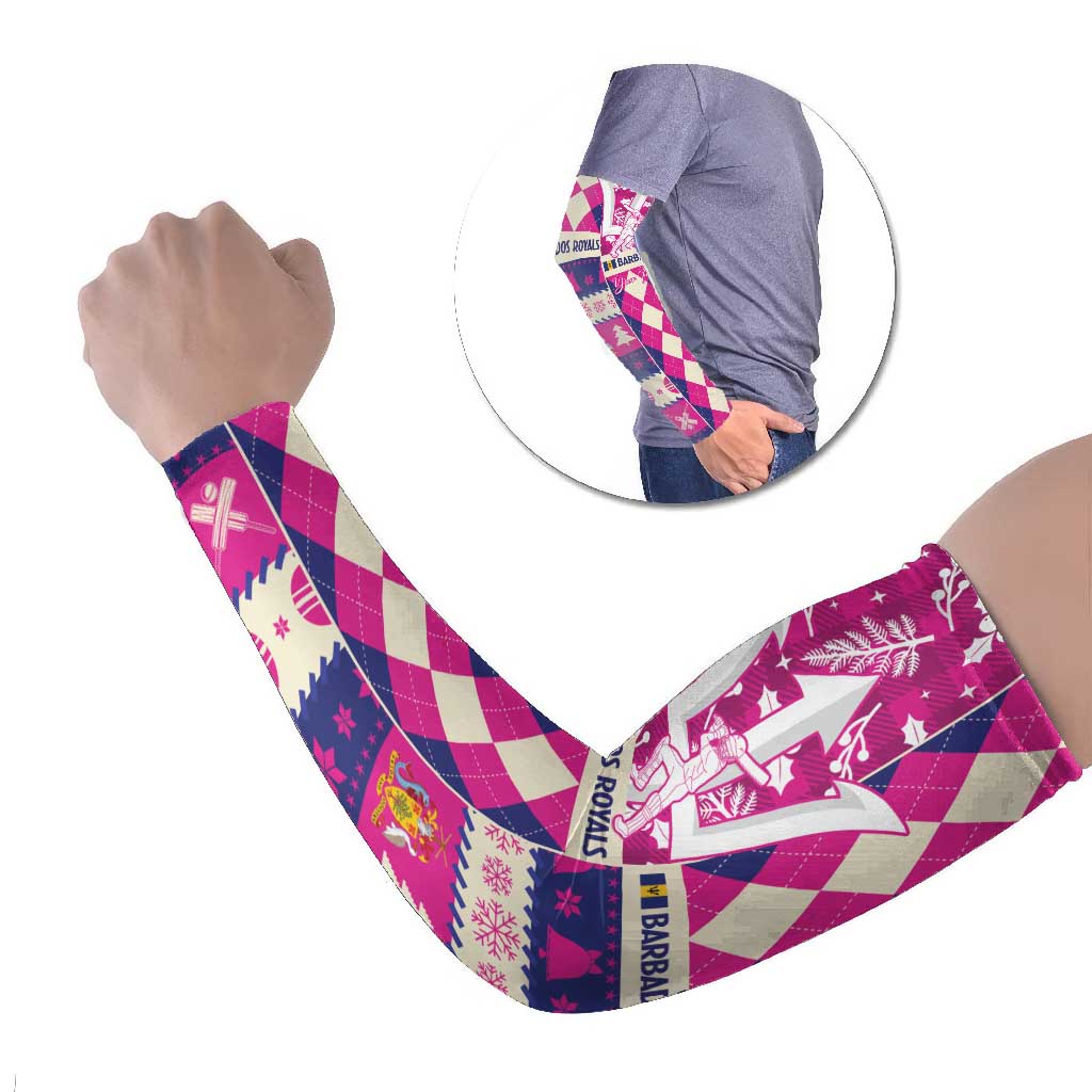 Personalized Barbados Cricket Christmas Arm Sleeves Merry Xmas Royals - Wonder Print Shop