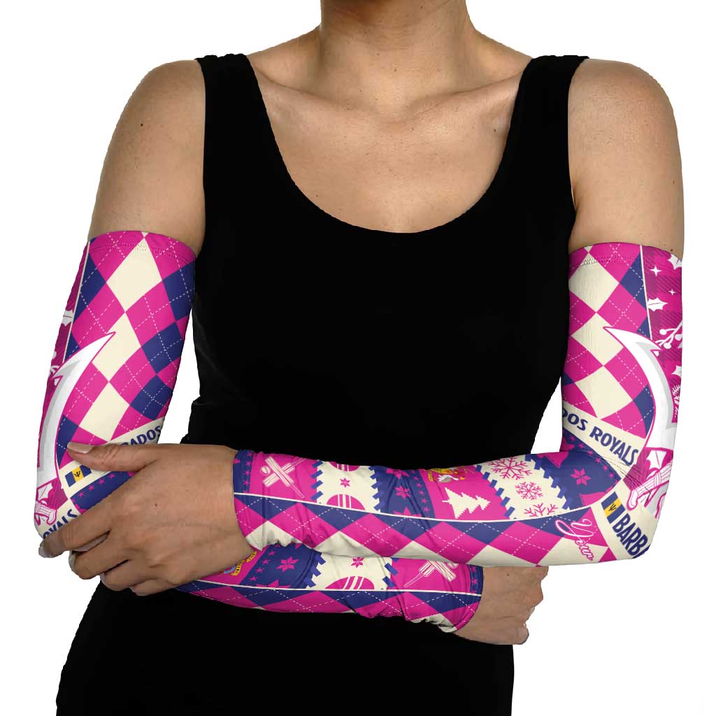Personalized Barbados Cricket Christmas Arm Sleeves Merry Xmas Royals - Wonder Print Shop