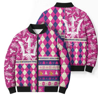 Personalized Barbados Cricket Christmas Bomber Puffer Jacket Merry Xmas Royals - Wonder Print Shop