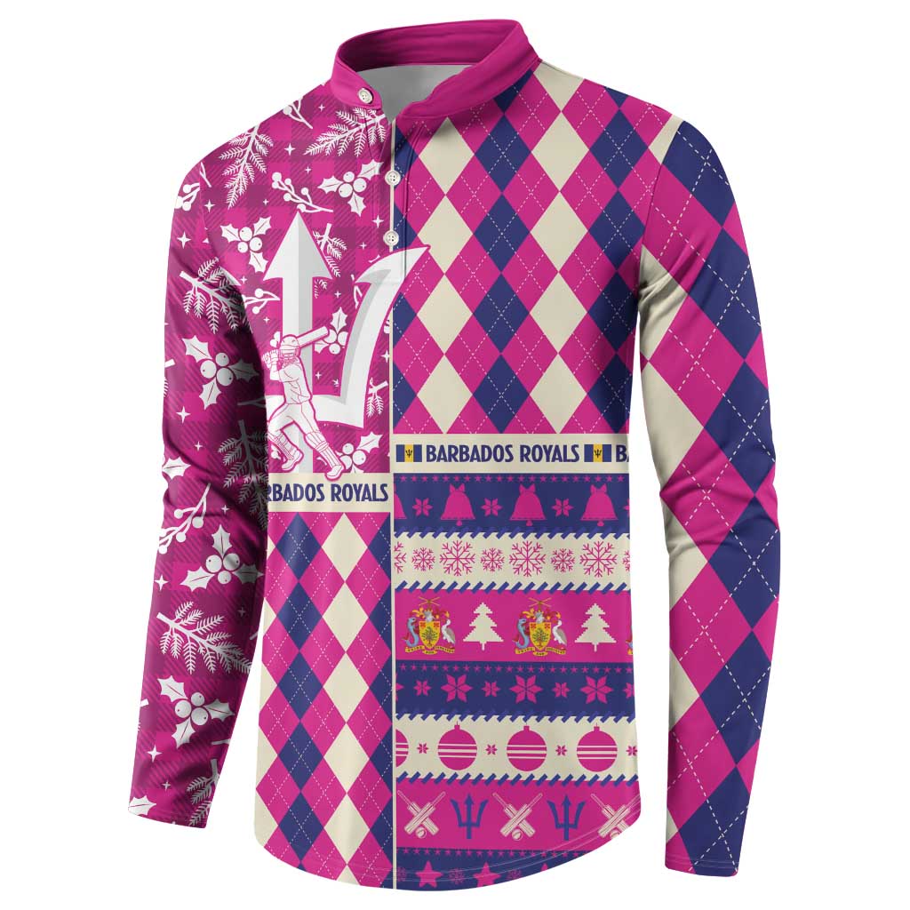 Personalized Barbados Cricket Christmas Button Sweatshirt Merry Xmas Royals - Wonder Print Shop