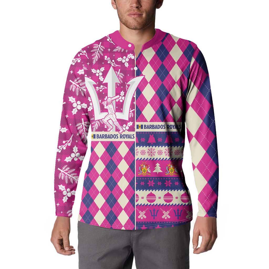Personalized Barbados Cricket Christmas Button Sweatshirt Merry Xmas Royals - Wonder Print Shop