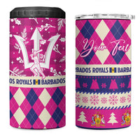 Personalized Barbados Cricket Christmas 4 in 1 Can Cooler Tumbler Merry Xmas Royals - Wonder Print Shop