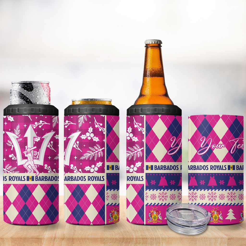 Personalized Barbados Cricket Christmas 4 in 1 Can Cooler Tumbler Merry Xmas Royals - Wonder Print Shop