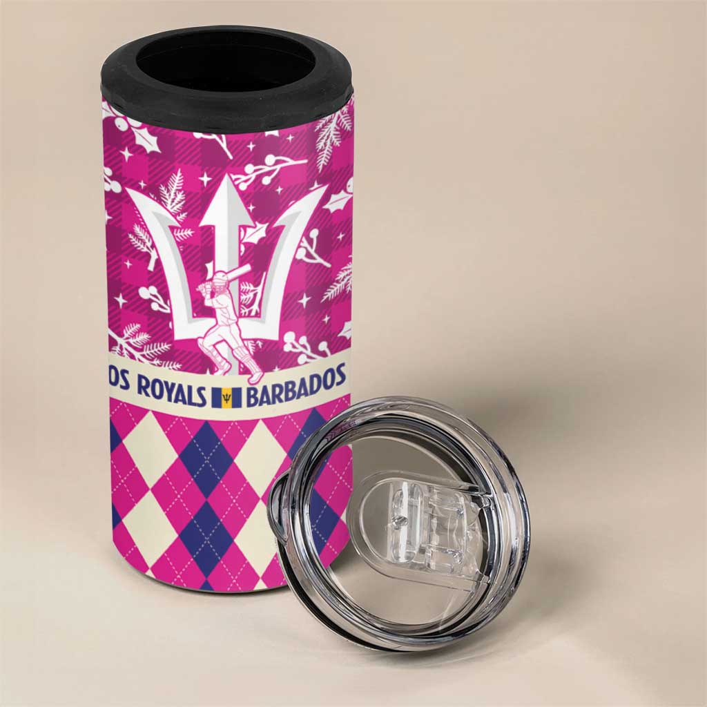 Personalized Barbados Cricket Christmas 4 in 1 Can Cooler Tumbler Merry Xmas Royals - Wonder Print Shop