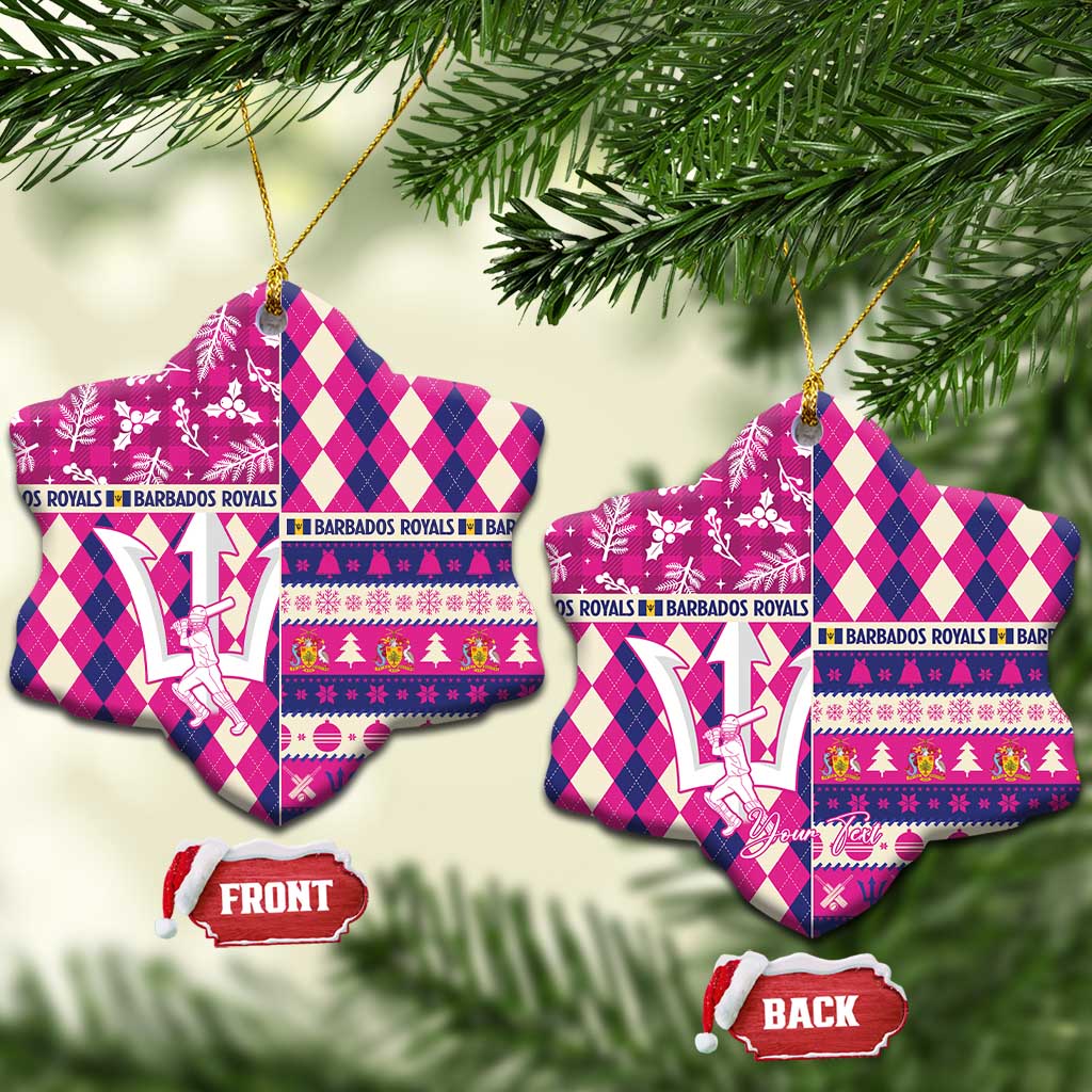 Personalized Barbados Cricket Christmas Ceramic Ornament Merry Xmas Royals - Wonder Print Shop