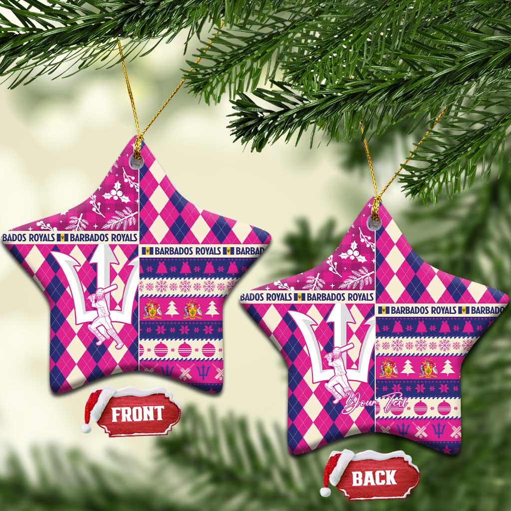 Personalized Barbados Cricket Christmas Ceramic Ornament Merry Xmas Royals - Wonder Print Shop