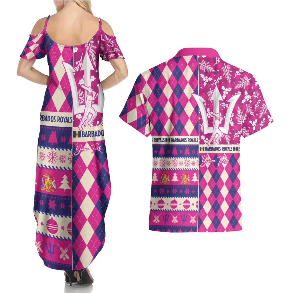 Personalized Barbados Cricket Christmas Couples Matching Summer Maxi Dress and Hawaiian Shirt Merry Xmas Royals - Wonder Print Shop