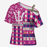 Personalized Barbados Cricket Christmas Cross Shoulder Shirt Merry Xmas Royals - Wonder Print Shop