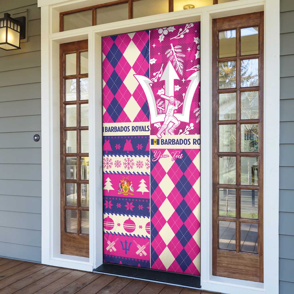 Personalized Barbados Cricket Christmas Door Cover Merry Xmas Royals - Wonder Print Shop