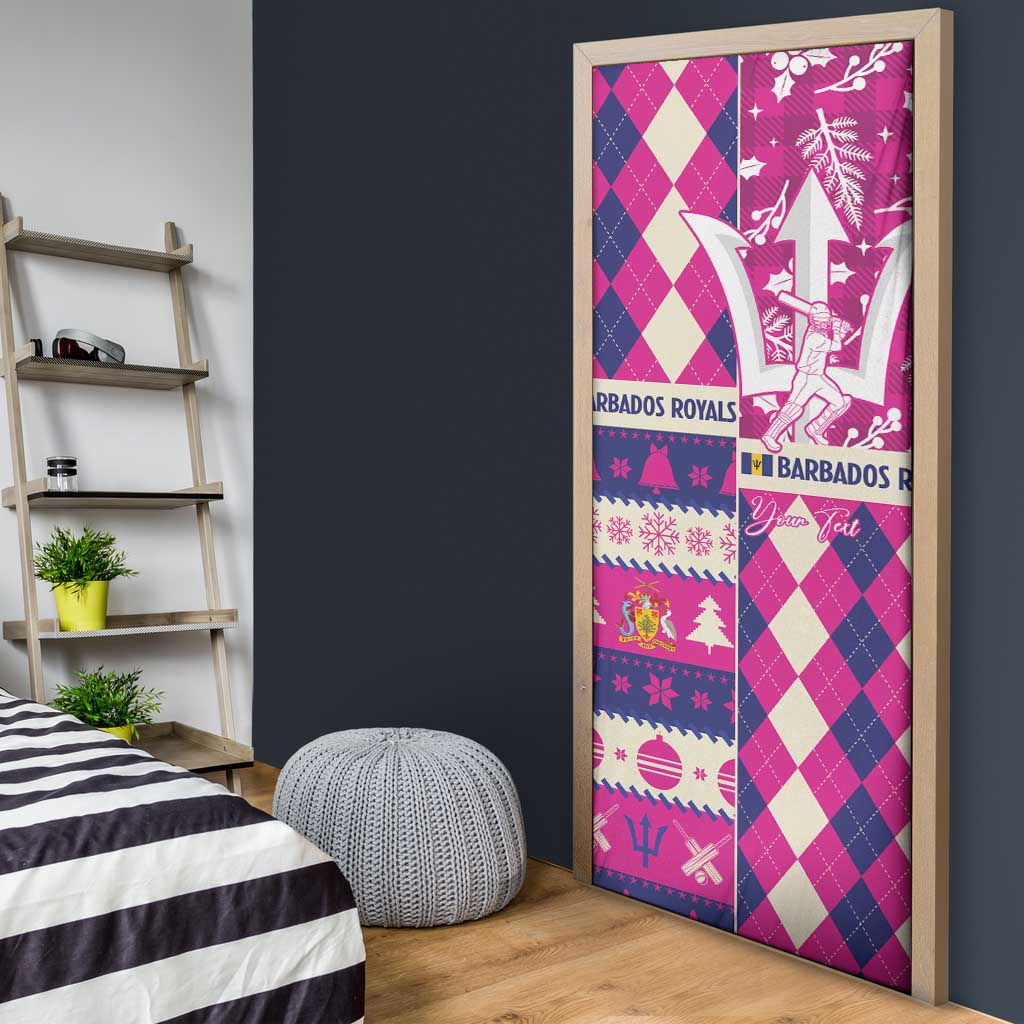 Personalized Barbados Cricket Christmas Door Cover Merry Xmas Royals - Wonder Print Shop