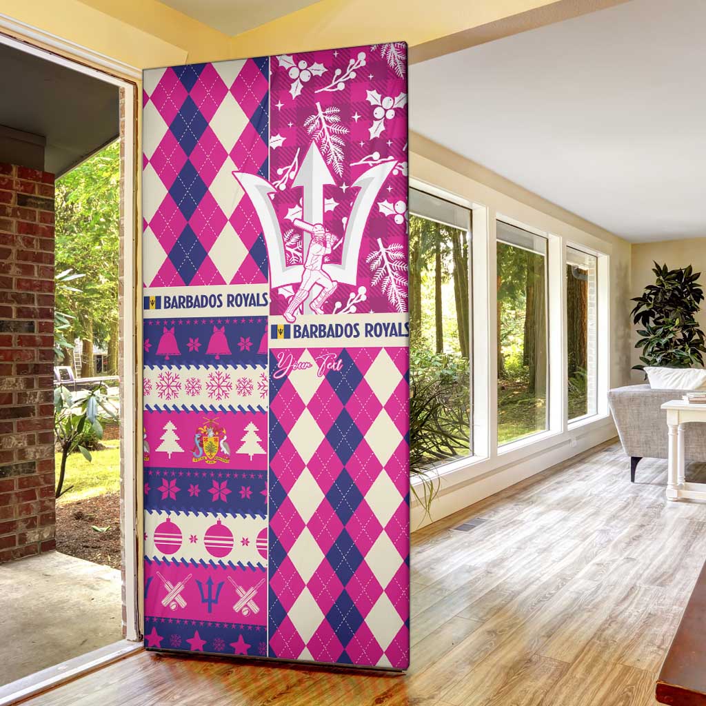 Personalized Barbados Cricket Christmas Door Cover Merry Xmas Royals - Wonder Print Shop