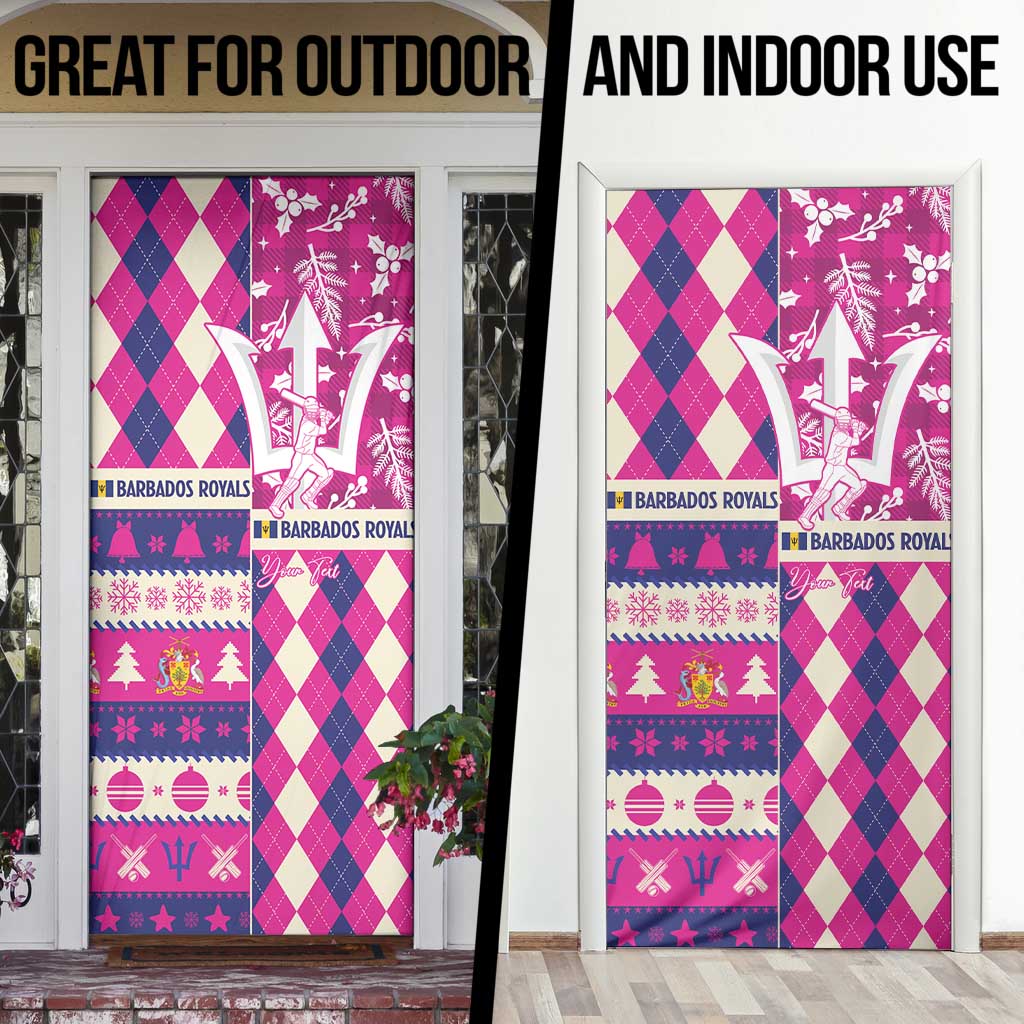Personalized Barbados Cricket Christmas Door Cover Merry Xmas Royals - Wonder Print Shop