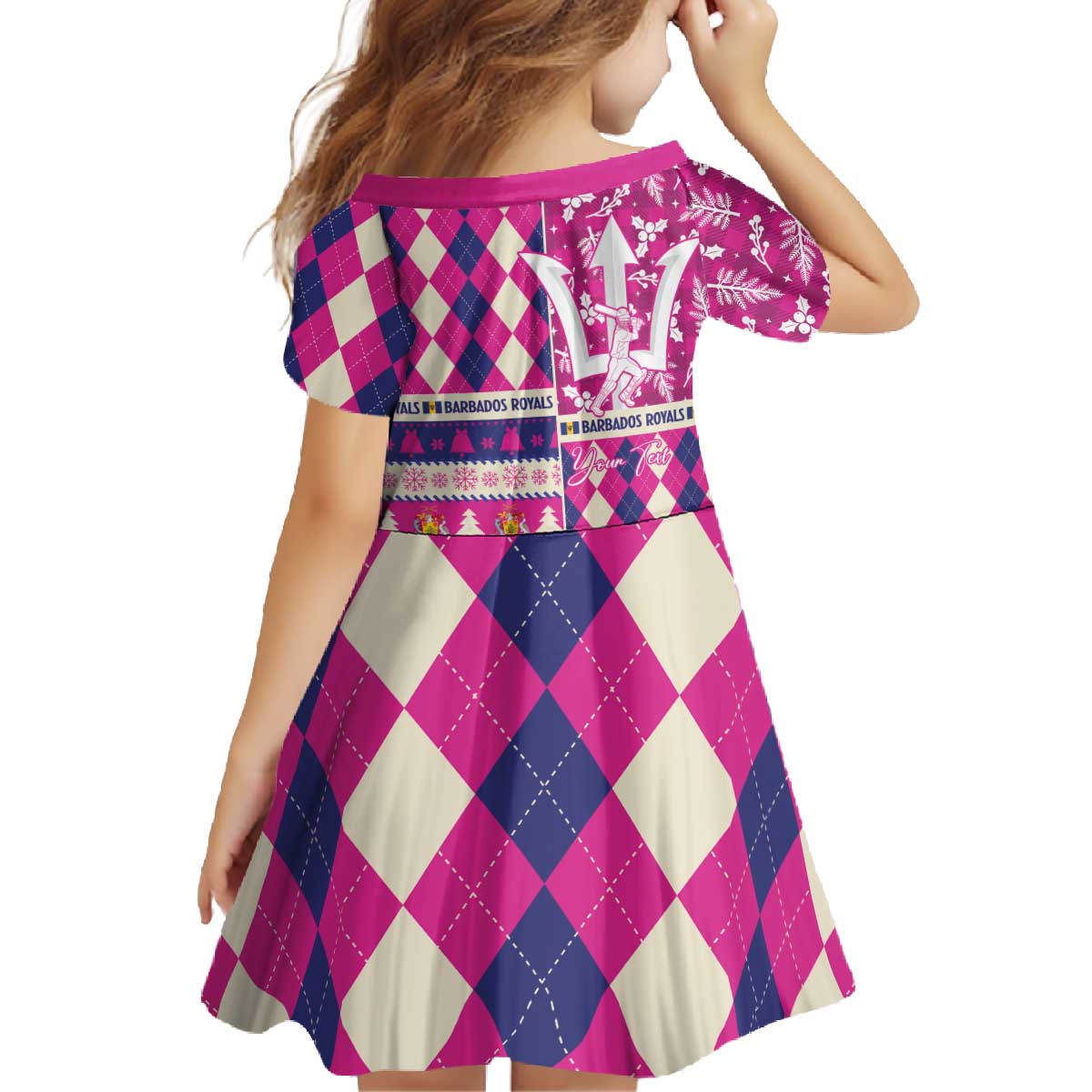 Personalized Barbados Cricket Christmas Family Matching Off The Shoulder Long Sleeve Dress and Hawaiian Shirt Merry Xmas Royals - Wonder Print Shop