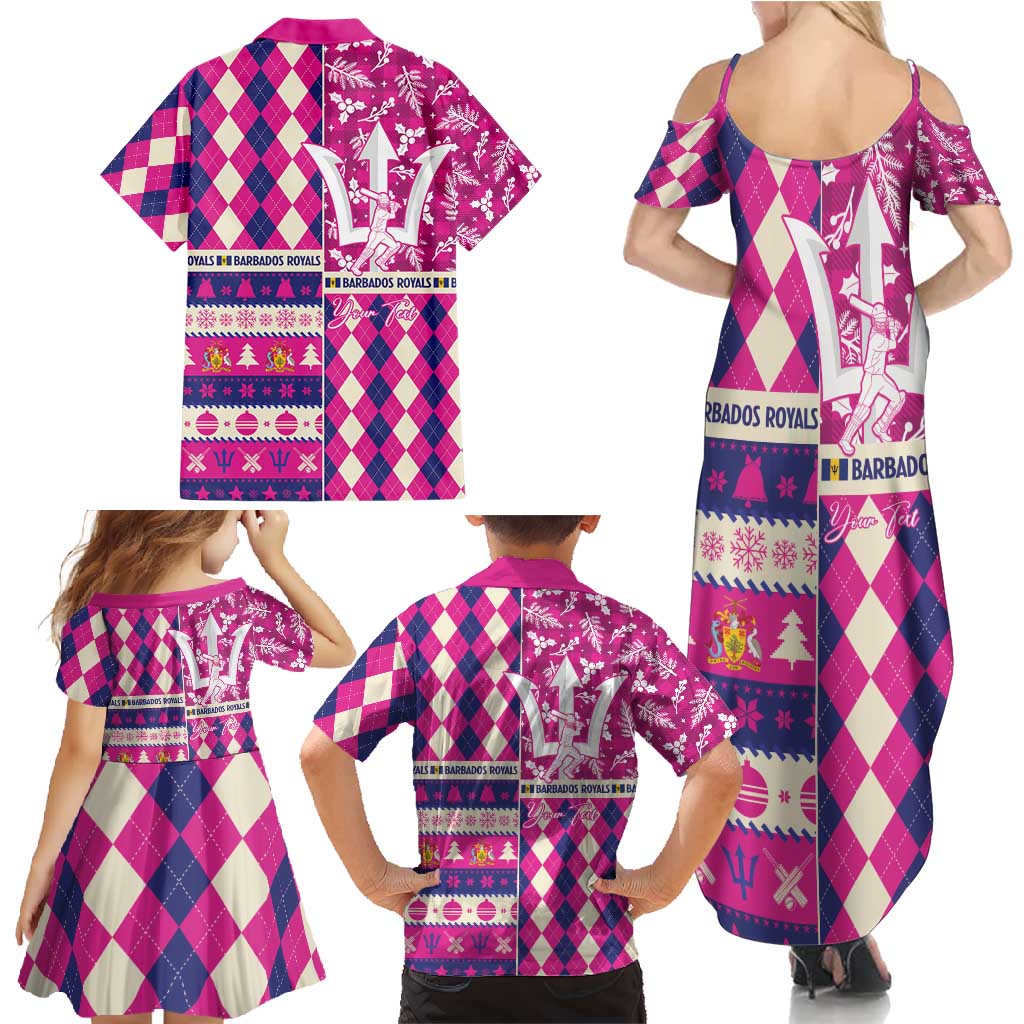 Personalized Barbados Cricket Christmas Family Matching Summer Maxi Dress and Hawaiian Shirt Merry Xmas Royals - Wonder Print Shop