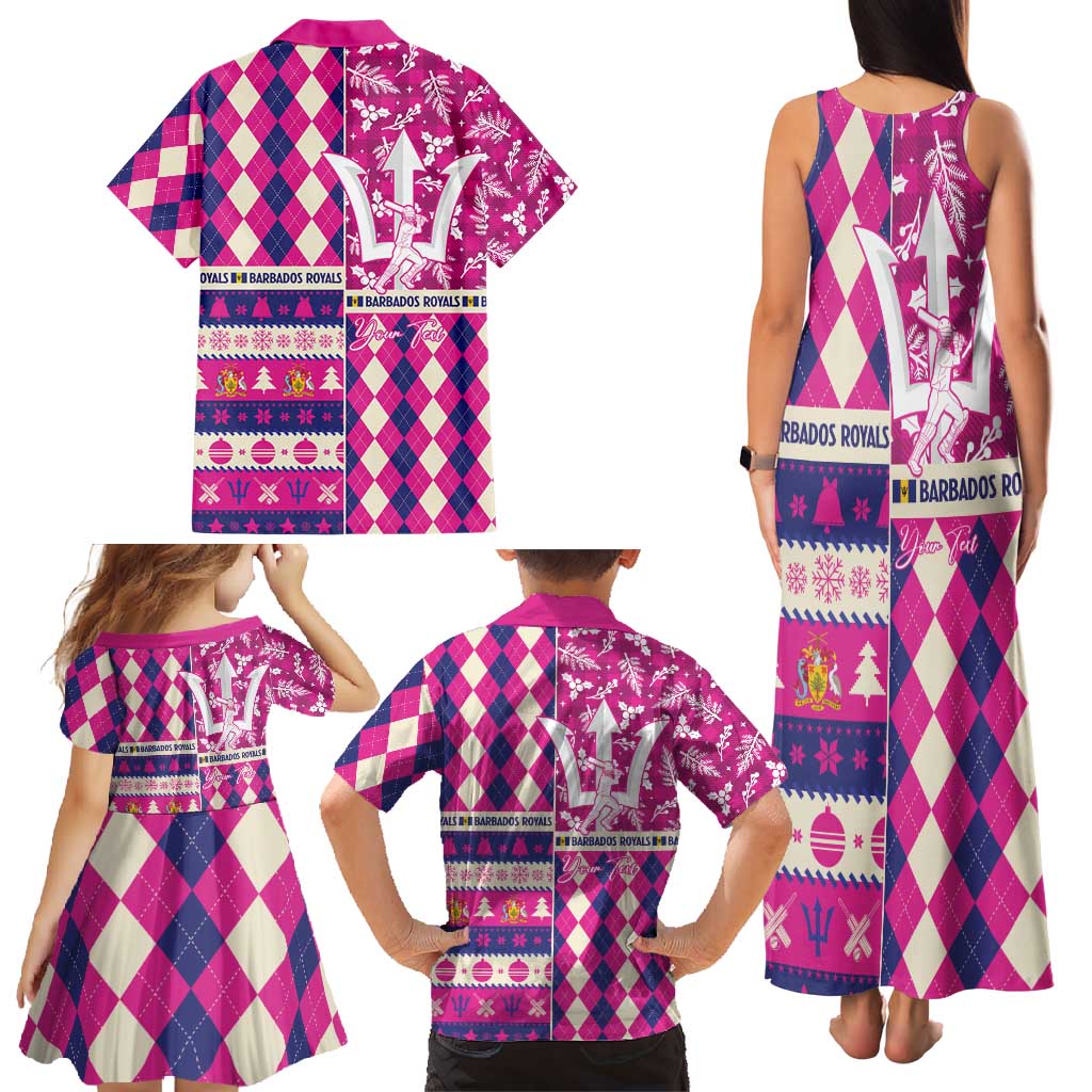 Personalized Barbados Cricket Christmas Family Matching Tank Maxi Dress and Hawaiian Shirt Merry Xmas Royals - Wonder Print Shop