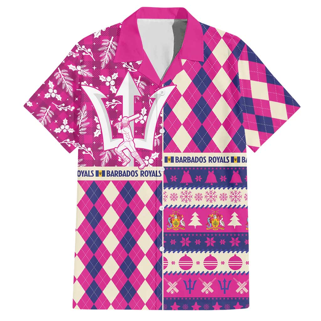 Personalized Barbados Cricket Christmas Hawaiian Shirt Merry Xmas Royals - Wonder Print Shop
