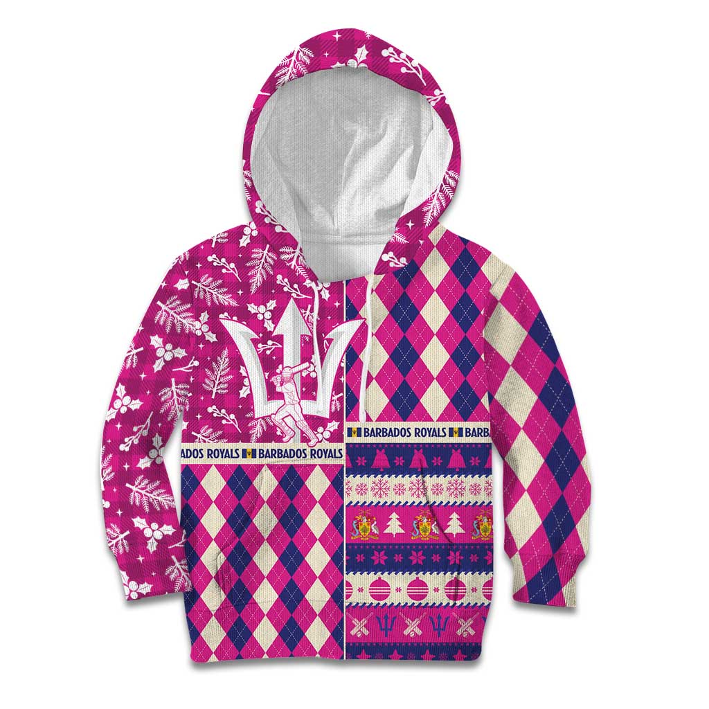 Personalized Barbados Cricket Christmas Kid Hoodie Merry Xmas Royals - Wonder Print Shop
