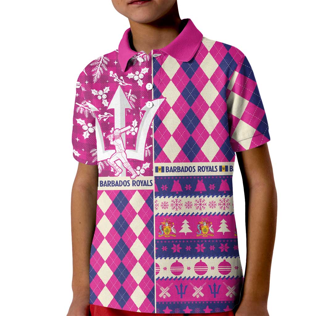 Personalized Barbados Cricket Christmas Kid Polo Shirt Merry Xmas Royals - Wonder Print Shop