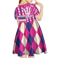 Personalized Barbados Cricket Christmas Kid Short Sleeve Dress Merry Xmas Royals - Wonder Print Shop