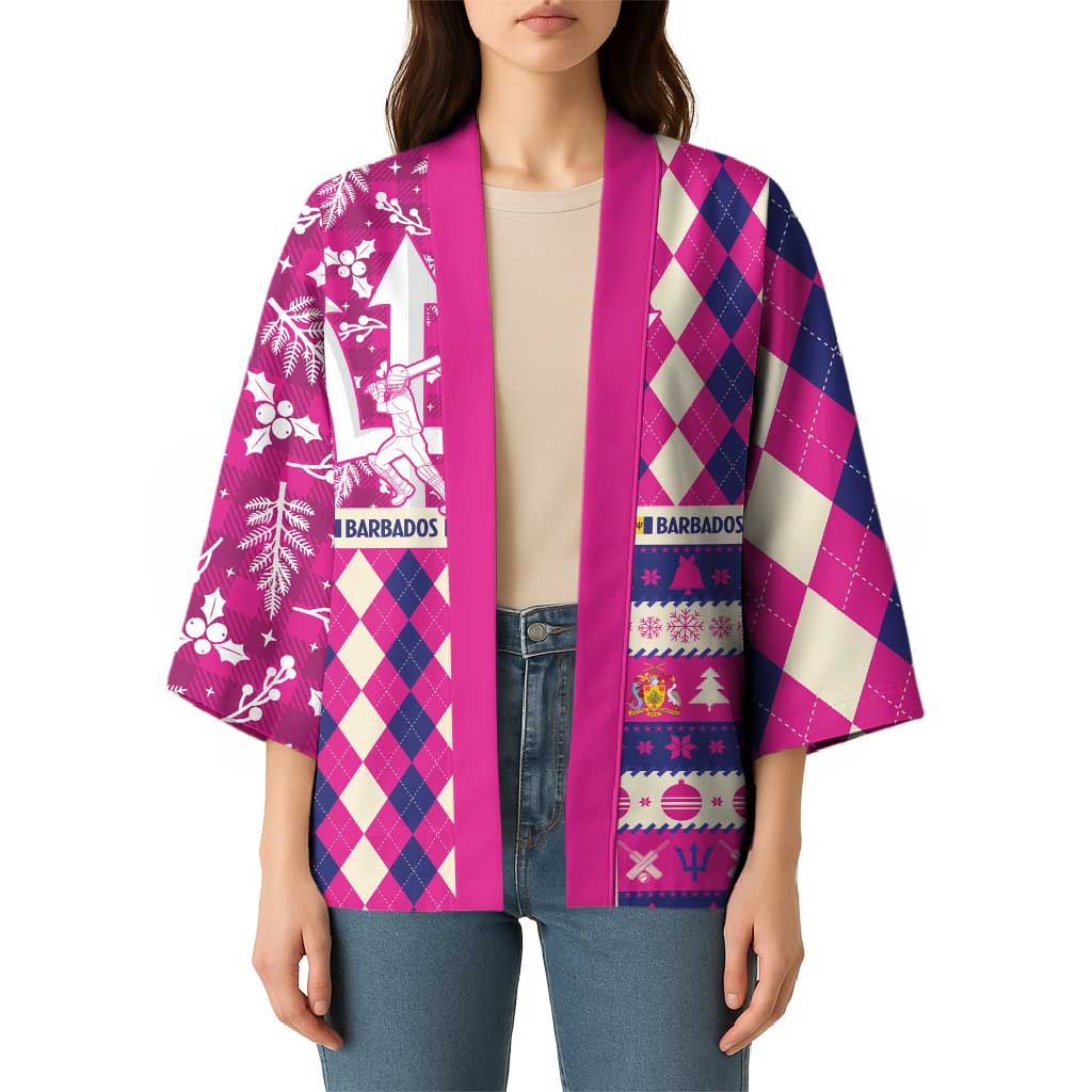 Personalized Barbados Cricket Christmas Kimono Merry Xmas Royals - Wonder Print Shop