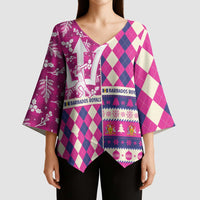 Personalized Barbados Cricket Christmas Kimono Sleeve Blouse Merry Xmas Royals - Wonder Print Shop