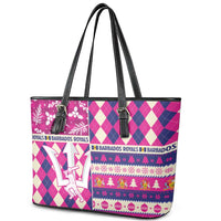 Barbados Cricket Christmas Leather Tote Bag Merry Xmas Royals - Wonder Print Shop
