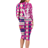 Personalized Barbados Cricket Christmas Long Sleeve Bodycon Dress Merry Xmas Royals - Wonder Print Shop