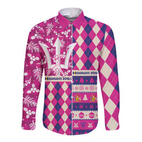 Personalized Barbados Cricket Christmas Long Sleeve Button Shirt Merry Xmas Royals - Wonder Print Shop