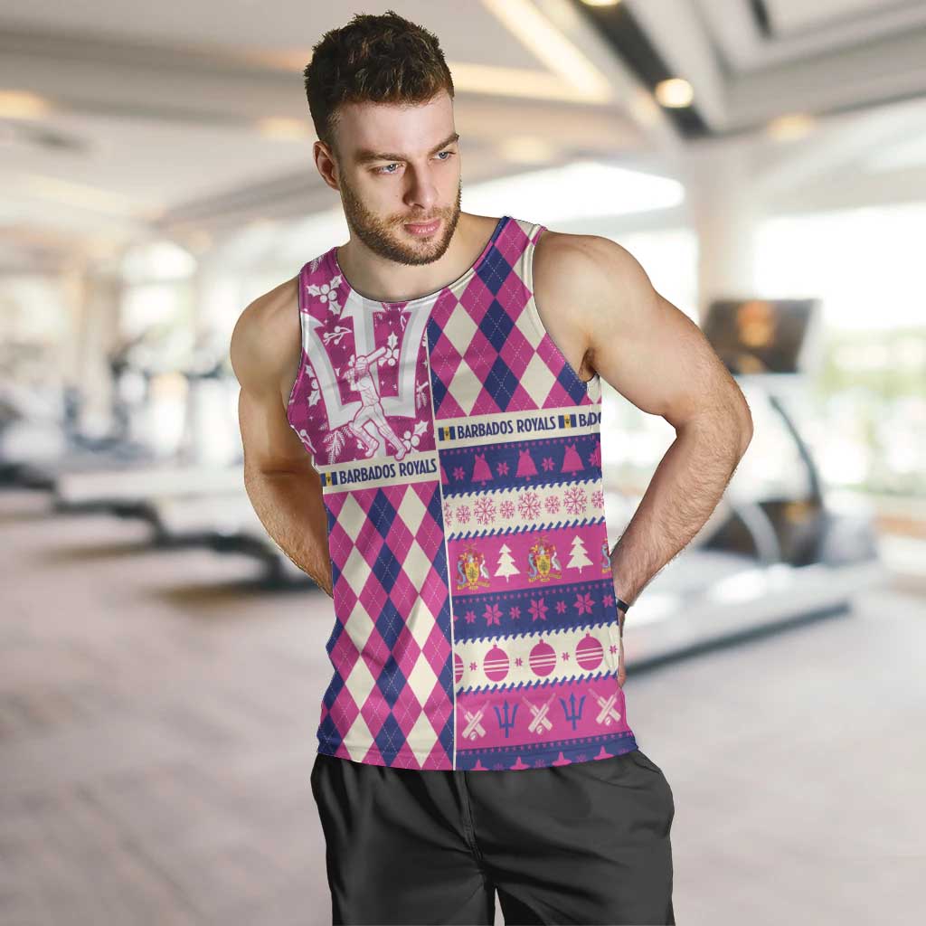 Personalized Barbados Cricket Christmas Men Tank Top Merry Xmas Royals - Wonder Print Shop