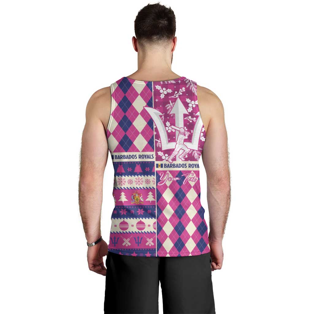 Personalized Barbados Cricket Christmas Men Tank Top Merry Xmas Royals - Wonder Print Shop
