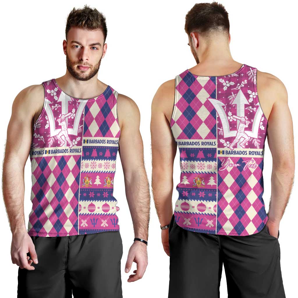 Personalized Barbados Cricket Christmas Men Tank Top Merry Xmas Royals - Wonder Print Shop