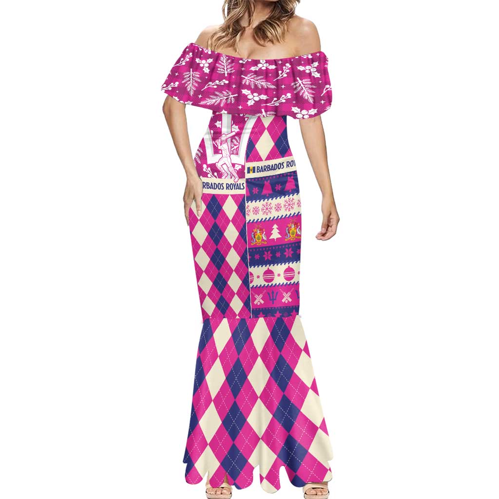 Personalized Barbados Cricket Christmas Mermaid Dress Merry Xmas Royals - Wonder Print Shop