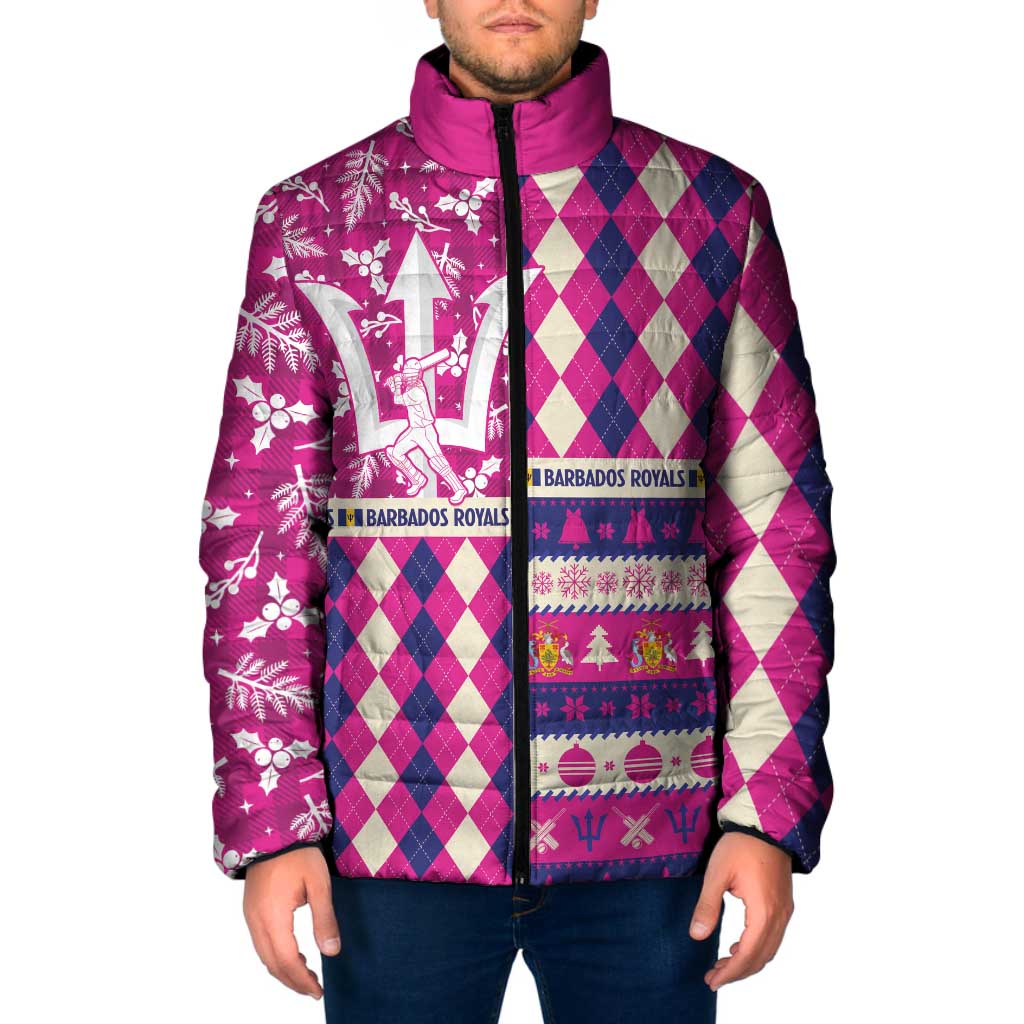 Personalized Barbados Cricket Christmas Padded Jacket Merry Xmas Royals - Wonder Print Shop