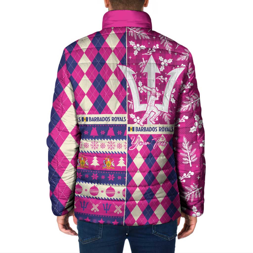 Personalized Barbados Cricket Christmas Padded Jacket Merry Xmas Royals - Wonder Print Shop