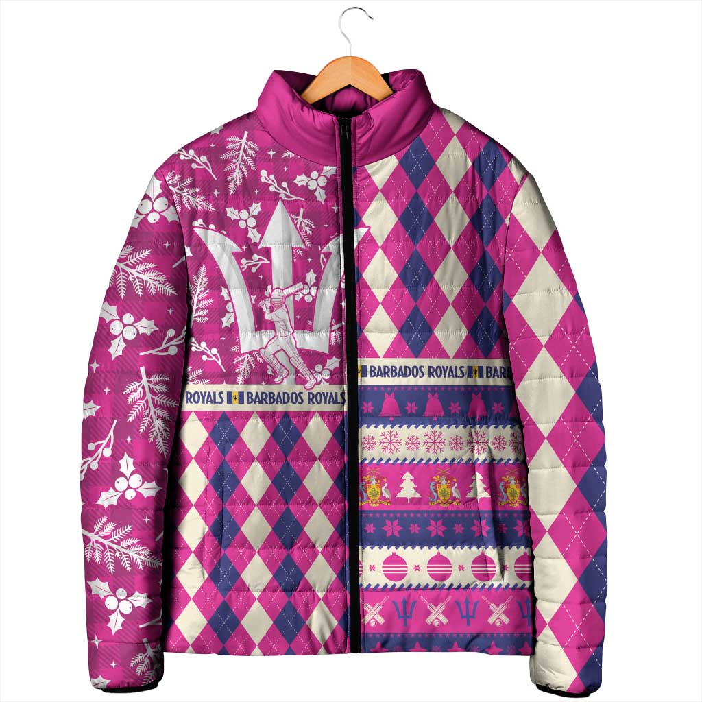 Personalized Barbados Cricket Christmas Padded Jacket Merry Xmas Royals - Wonder Print Shop