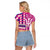 Personalized Barbados Cricket Christmas Raglan Cropped T Shirt Merry Xmas Royals - Wonder Print Shop