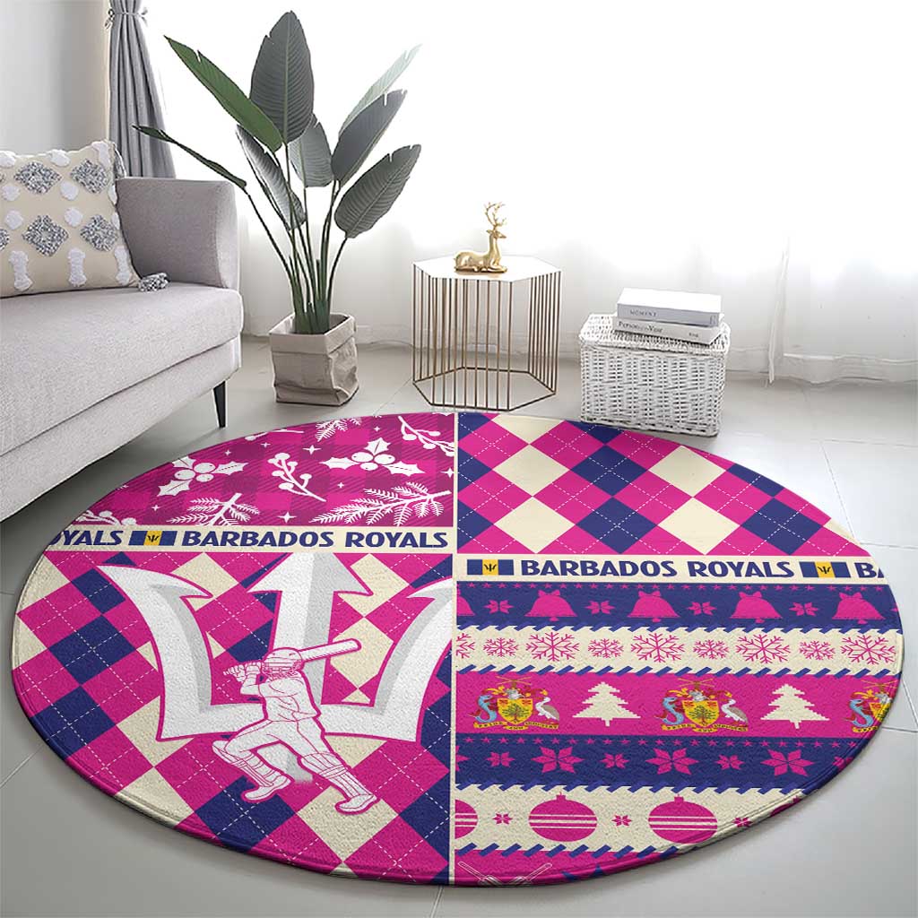 Barbados Cricket Christmas Round Carpet Merry Xmas Royals - Wonder Print Shop