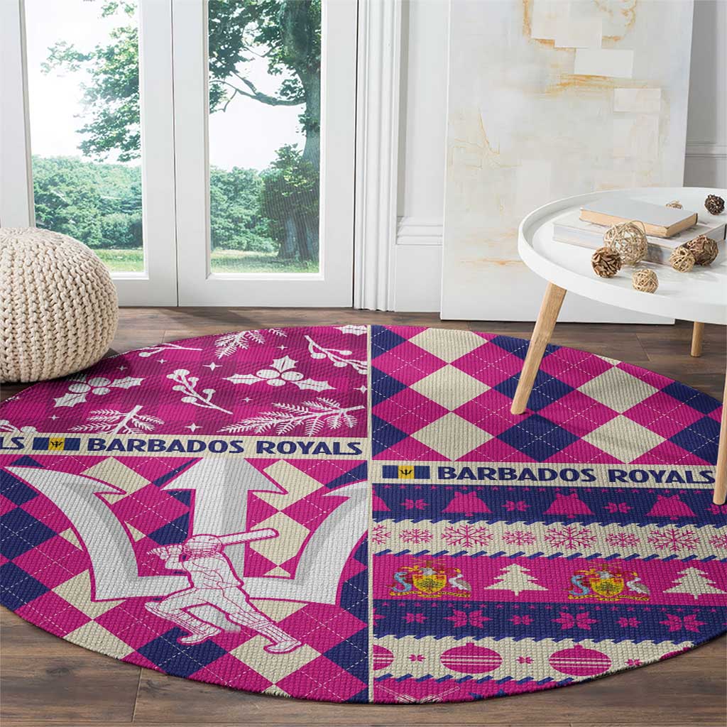 Barbados Cricket Christmas Round Carpet Merry Xmas Royals - Wonder Print Shop