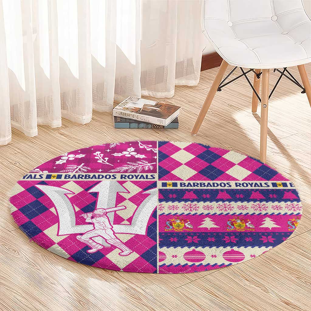 Barbados Cricket Christmas Round Carpet Merry Xmas Royals - Wonder Print Shop